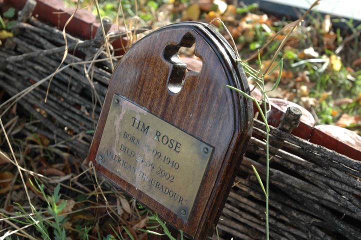 Photo of plaque giving Tim's dates at his grave in Brompton Cemetery